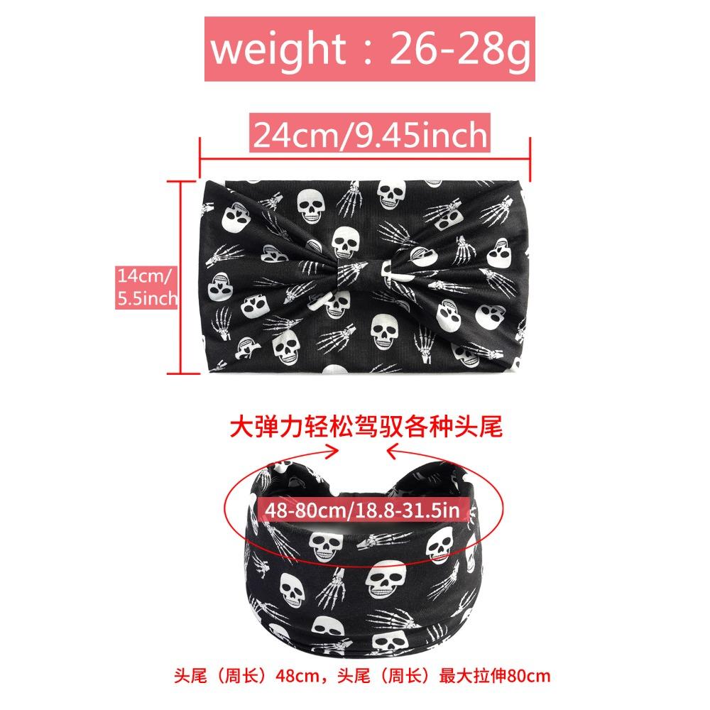 Halloween Christmas Headband Wide Yoga Sports Headband Pumpkin Skull Ghost Holiday Headband Female