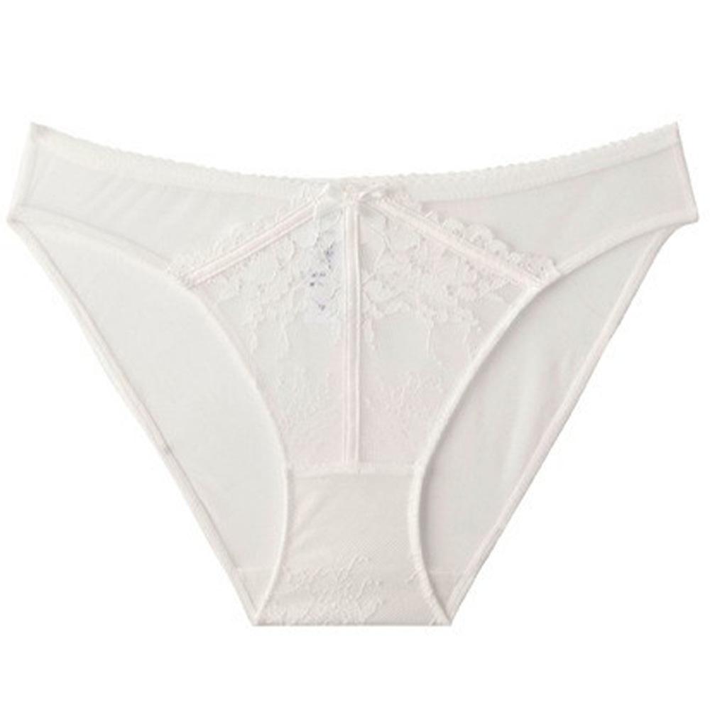 Wholesale French sexy panties ultra-thin hollow mesh lace panties women's bow mid-rise briefs