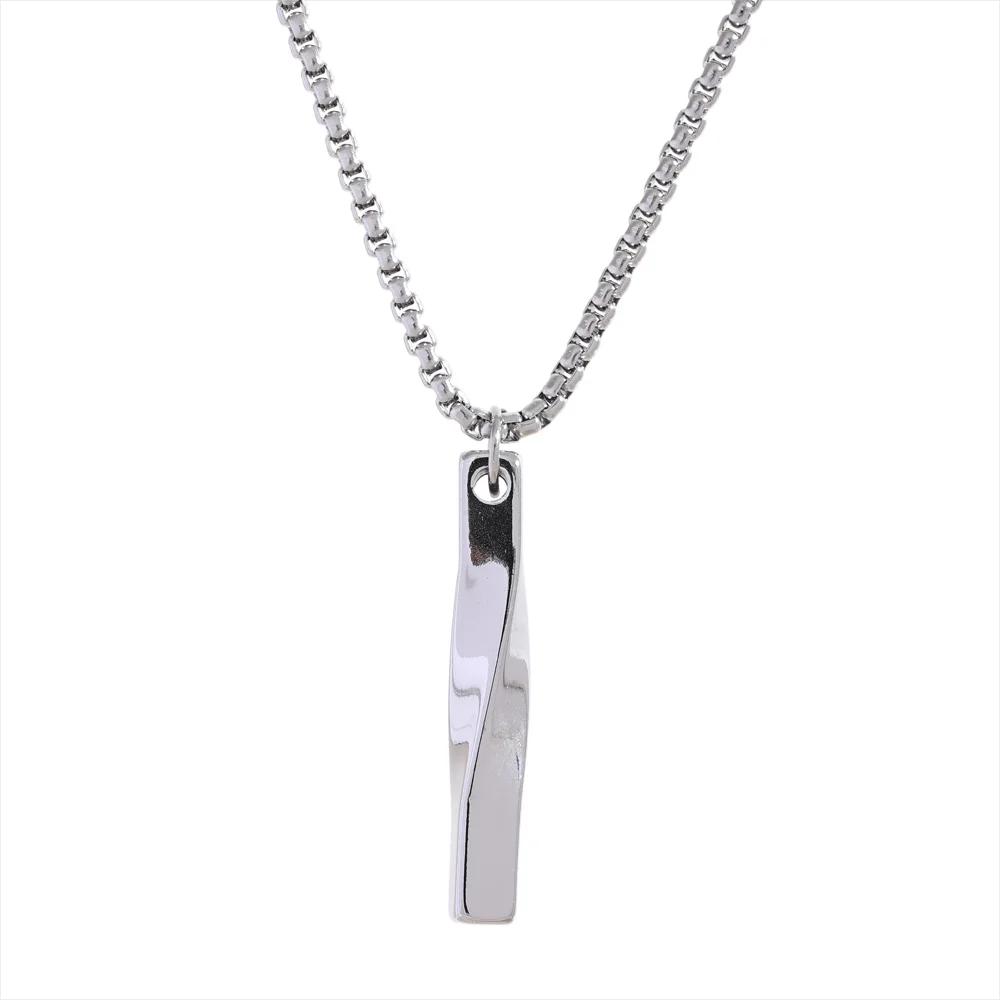 Yhpup Men Basic Simple Stainless Steel Geometric Pendant Necklace Fashion Waterproof Trendy Charm Cheap Wholesale Unisex Jewelry