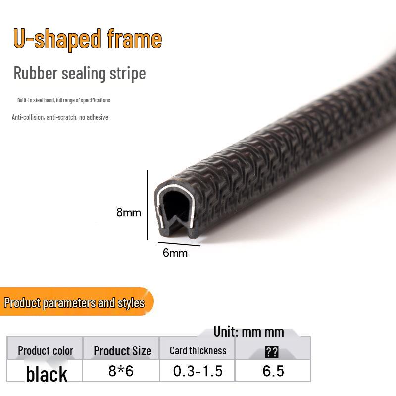 U-Shaped Rubber Edge Trim: Protective Strip for Cable Trays and Metal Sheets