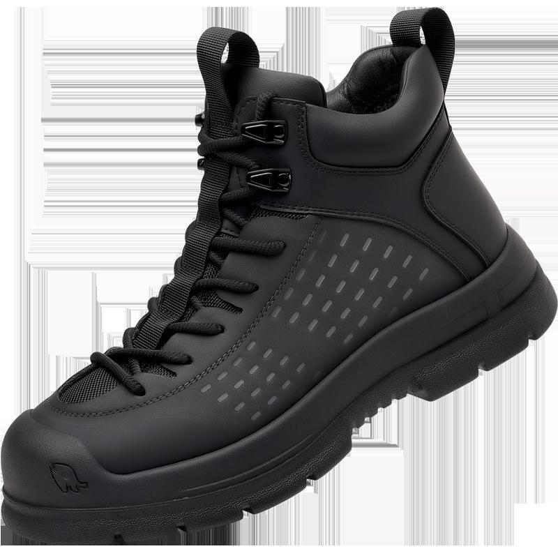 

Autumn and winter Martin boots men s genuine leather cowhide men s short boots British wool inner trendy medium and high top men s shoes 44