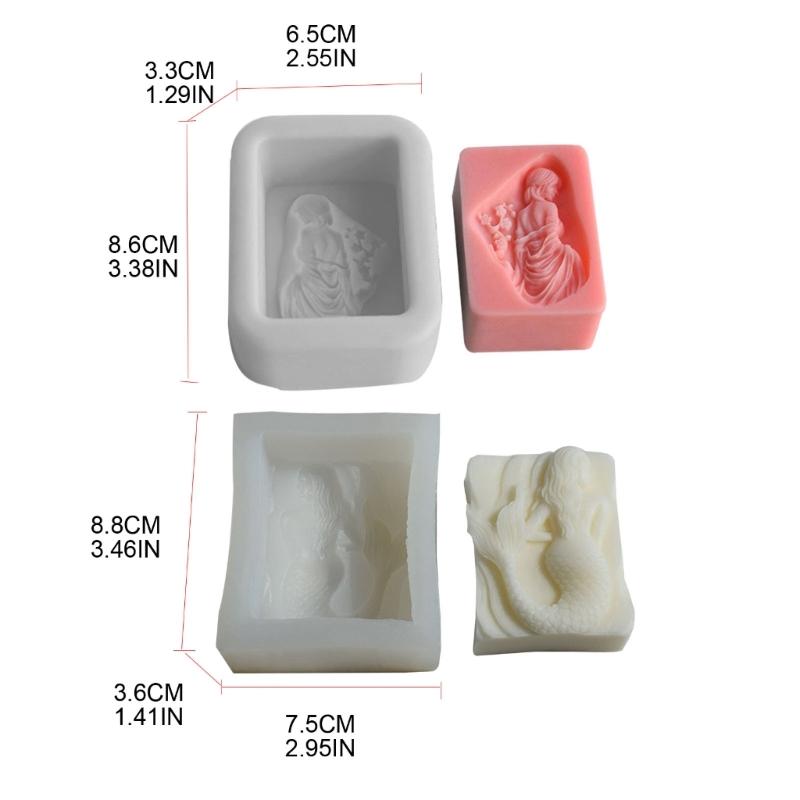 Mermaid Girl Silicone Mold Candle Resin Making Tool DIY Candle Moulds Ornaments Hand-made Home Decorations Supplies