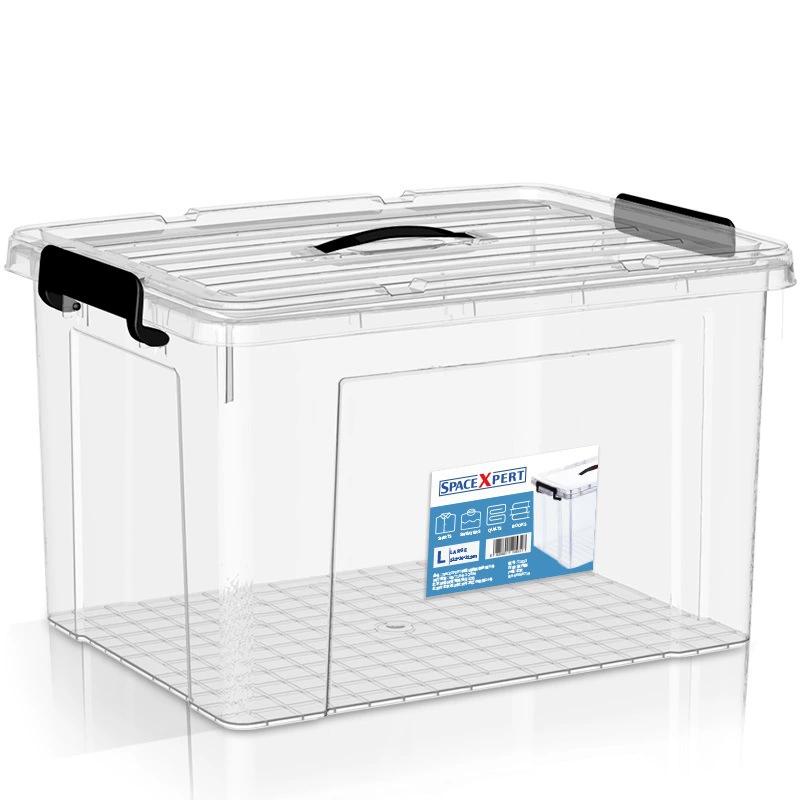 

Caja de almacenamiento grande para ropa y juguetes, organizador de plástico resistente con asas