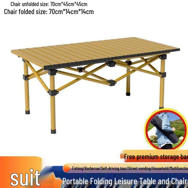 Folding Outdoor Table & Chair Set with Backrest - Portable Multifunctional Lounger for Camping & Home Use.