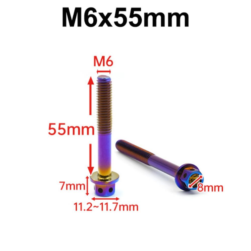 10/15/20/25/30/35/40/45/50/60 Titanium Bolt With Drilled Holes Hex Head Bolts Motorcycle