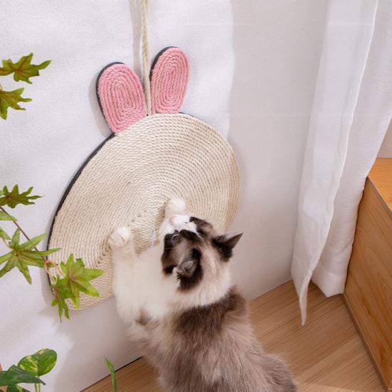 Verticale Kattenkrabmat Sisal Kattenkrabber met Ophanglus Schattige Dierenvorm Kattenkrabmat Beschermt Meubels voor Binnenkatten