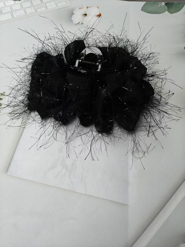High-Grade Large Tassel Feather & Cloud Bubble Hair & Shark Claw Clips