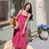 Heavy Industry Fringed Suspender Dress Women's Summer New Holiday Style Seaside Long Dress Lazy Loose Swing Dress
