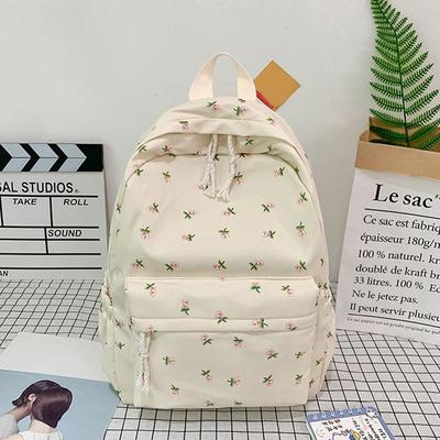 Damen-Reise-Laptop-Rucksack mit großem Fassungsvermögen, Blumenmuster, Schultasche, große Kapazität, lässiger Rucksack mit Blumenmuster, Umhängetasche