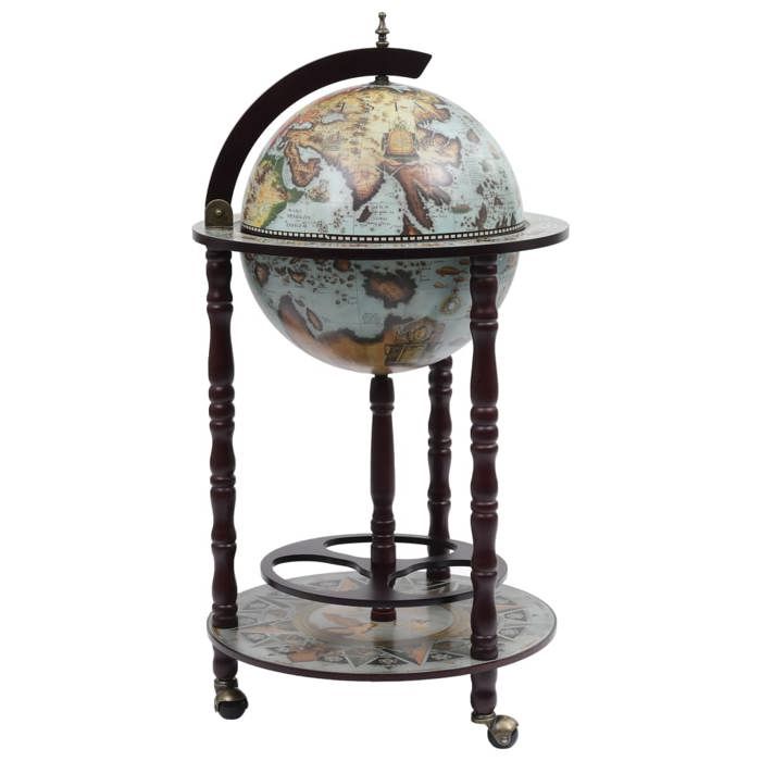 VidaXL Bar sous forme de globe Bois d'eucalyptus Bleu 320905