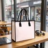 Pink Check Tote Bag Fashion Casual Large Capacity Daily Portable Shopping Handbag
