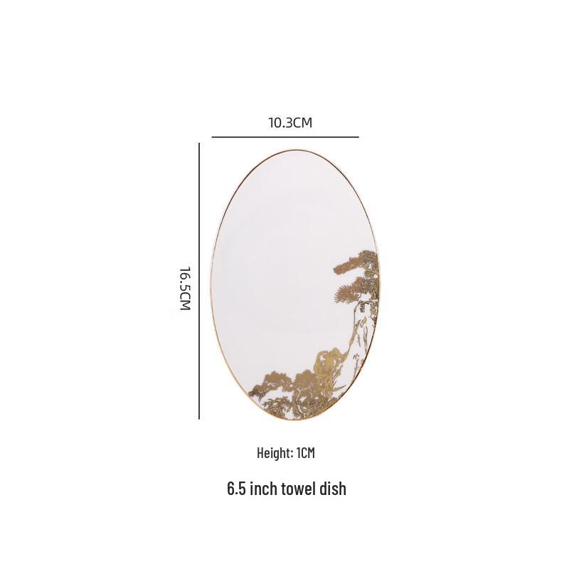 Ru Han Hotel Collection Green Edge Bone China Napkin Plates Set 6.5 inch
