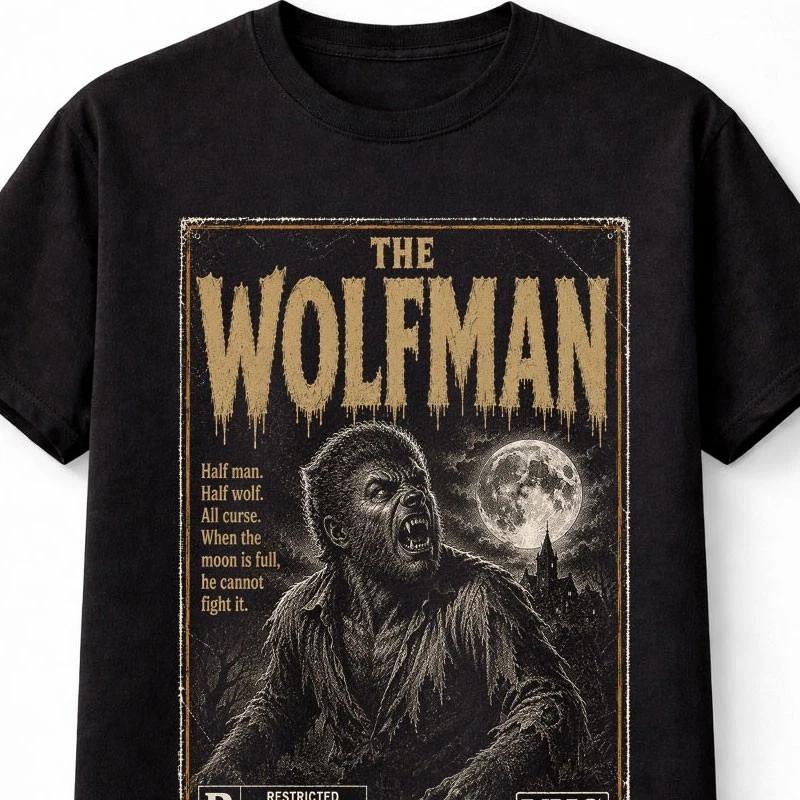 WolfUnisex Werewolf Horror Movie VHS Full Moon Gothic Unisex TShirt S