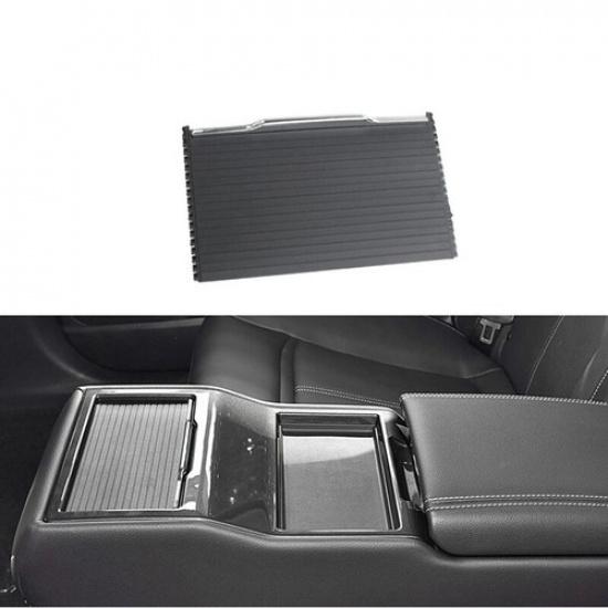 Black ABS Car Rear Seat Center Cup Holder Roller Blind For Ford Taurus 2015-