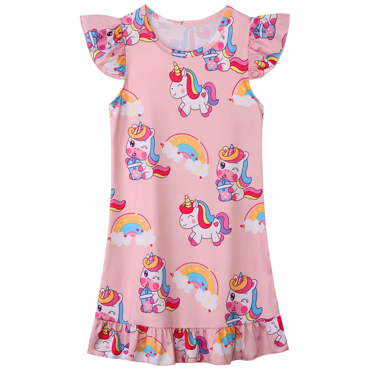 

Unicorn Unicorn Girls Pajamas Summer Dress Short Sleeve Children s Loungewear Children s Pajamas 100