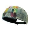 Adjustable Melon Skin Cap Distressed Denim Beanie Fashion Docker Cap  Women