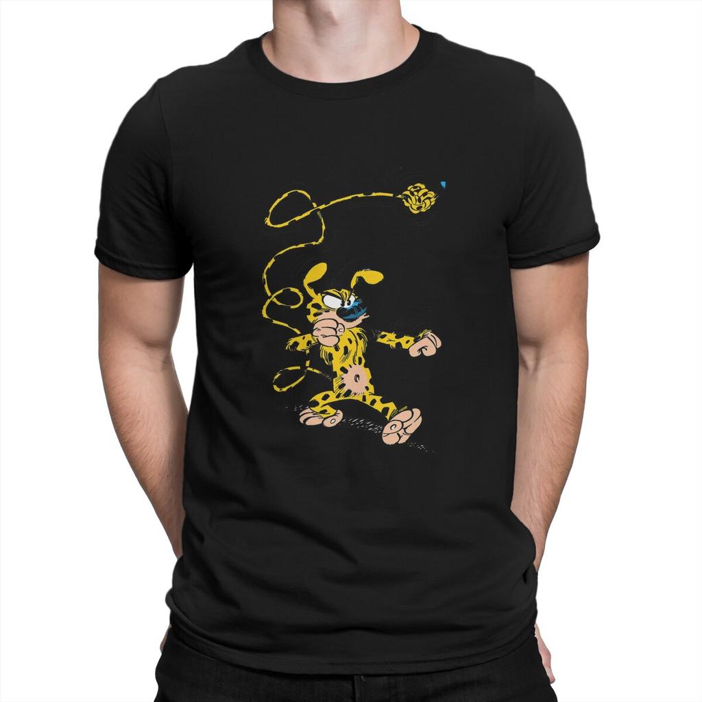 Gaston Lagaffe Anime Marsupilami Boxing Color T Shirt Punk Men Tees Summer Clothing Polyester O