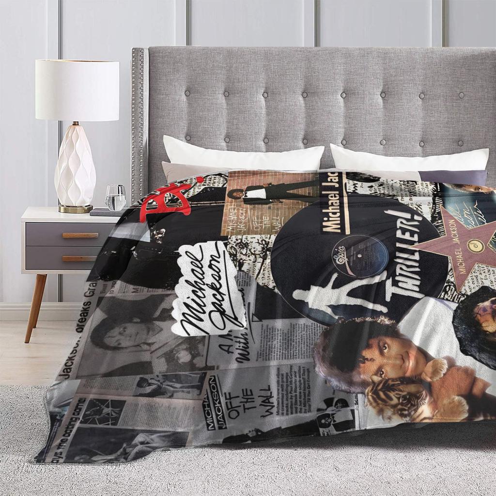 MJ King Of Pop Michael J-jackson Super Soft Blanket Plush Bedding Throws Funny Couch Chair Flannel Bedspread Sofa Bed Cover