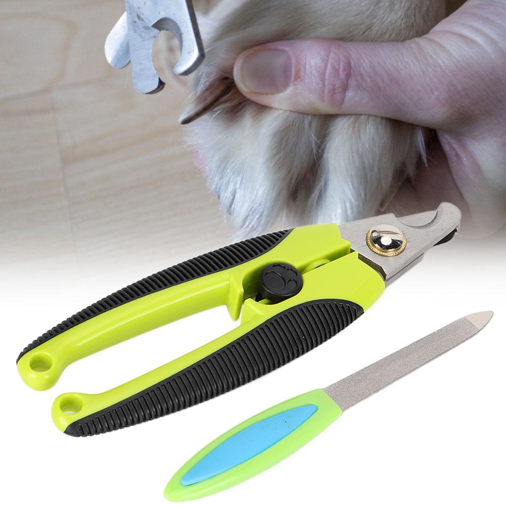Tiernagelschere Schneider Schleifmesser Schneidset Rutschfester Griff für Katzen Hunde(K109 Wellengriff )
