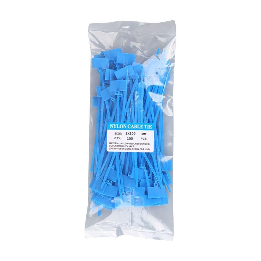 100pcs Colorful Style Cable Tag Easy Mark Colorful Tag Zip Tie Nylon Ties  Number Plate