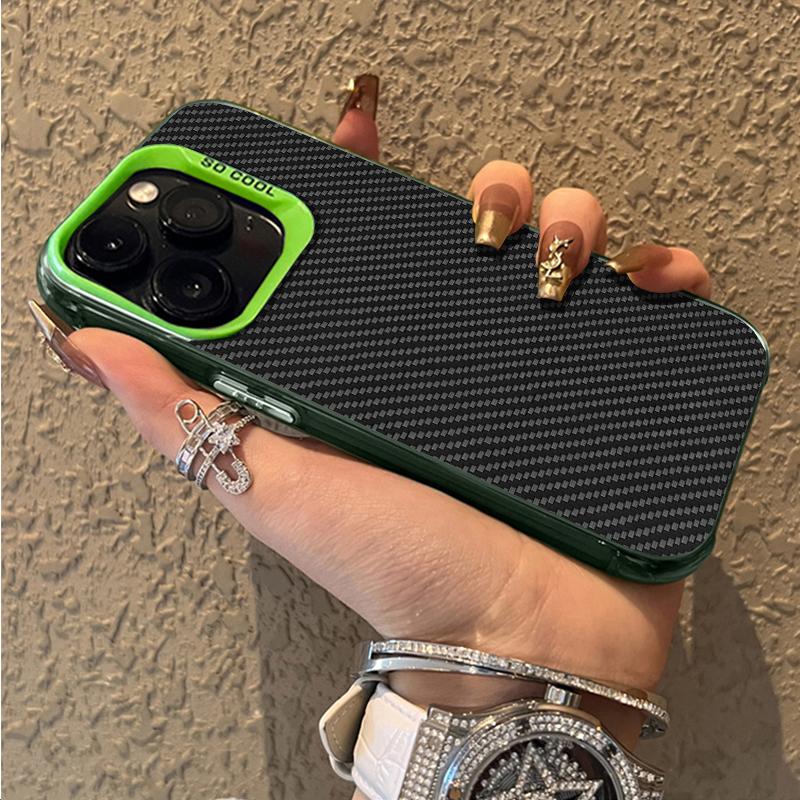 Fortschrittliche Carbonfaser-Muster Handyhülle Für iPhone 16 15 14 13 12 11 Pro Max X XR XSMAX 8 7 Plus Candy Matt Stoßfeste Hülle