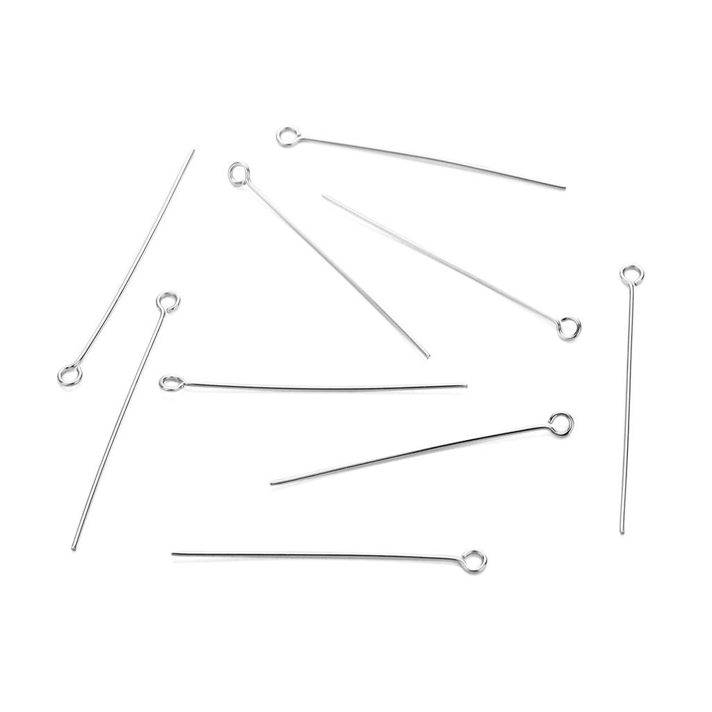 10000Pcs/Bags Size 0.5mm 0.6mm 0.7mm Stainless Steel Silver Eye Pins Needles for DIY Jewelry Making Necklace Bracelet Findings