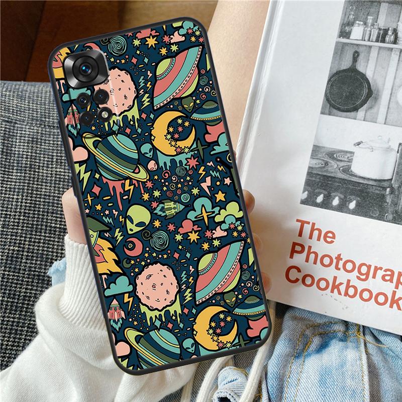 Cartoon Alien Phone Case For Redmi Note 12 11 10 9 8 Pro 8T 9S 10S 11S 12S 9A 10A 9C 10C 12C 13C Cover