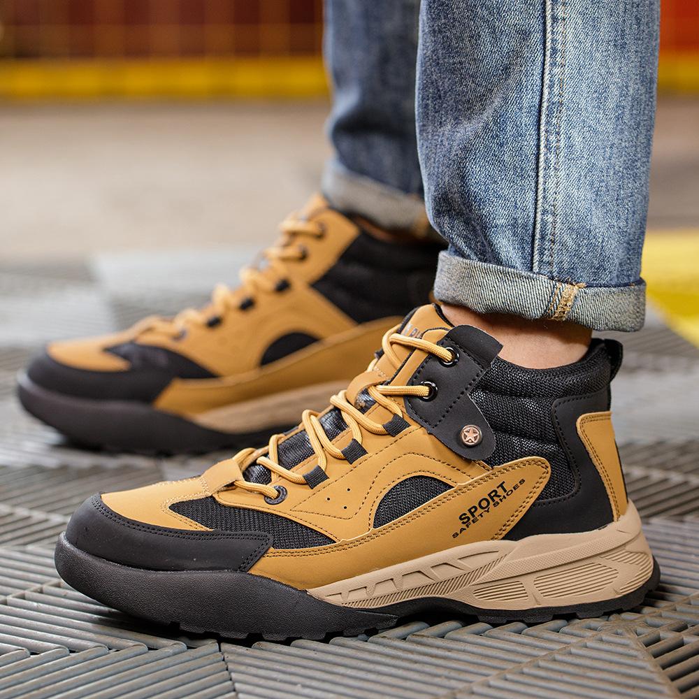 Steel Toe Safety Boots for Men Industry Construction Waterproof Boots Non Slip Work Shoes Lightweight Comfortable Safety Shoes