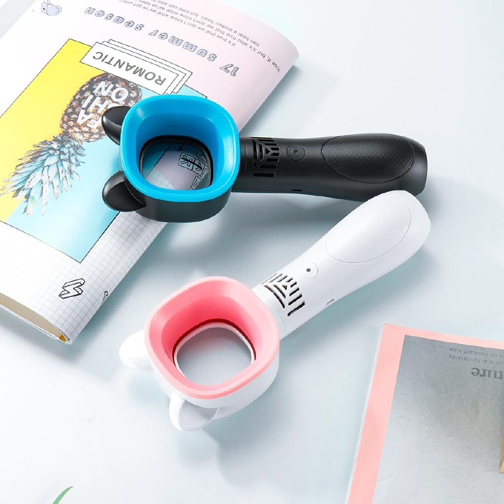 Mini ventilator portabil fără lame de desene animate portabil cu fundație de bază stă pe masă 3 nivel de viteză a ventilatorului reîncărcabil prin USB