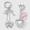 Versatile Rhinestone Bowknot Heart Charm Keychain for Mobile Phones