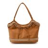 Niche lamb wool splicing underarm bag women's 2025 new bow large-capacity shoulder commuter tote bag