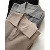 Men's Korean Retro V-Neck Polo Collar Knit Sweater for Autumn/Winter