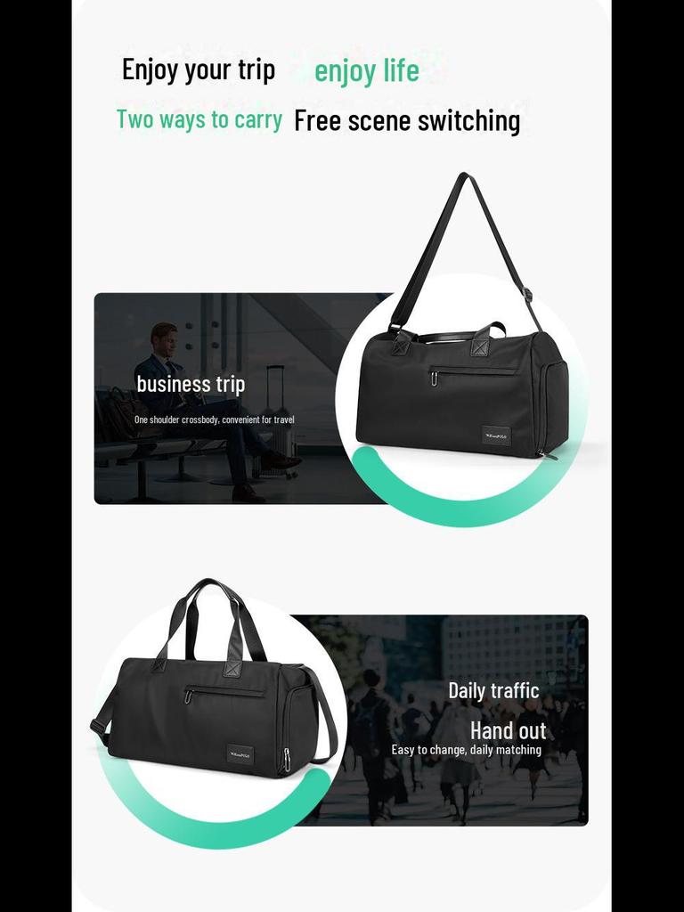 Pánská cestovní taška King Paul: Vodotěsné, velkokapacitní, suché/mokré oddělení, kabelka a sportovní úložiště.