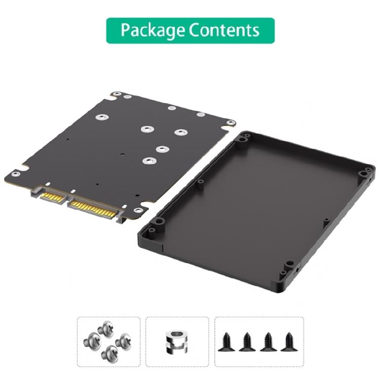 SSDs Adapter Kombinieren M.2 mSATA zu 2,5 Zoll SATA3.0 Adapter Konverter mit Kunststoffgehäuse Externes SSDs Gehäuse Box