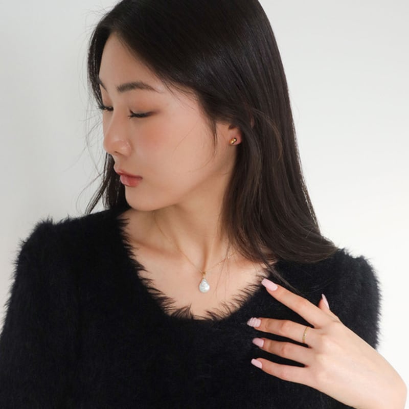 Modernlike 14 Karat vergoldetes Silber Yojo Barock Süßwasserperlen Halskette