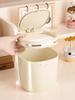 Samll Trash Cans with Lids Press Style Desktop Dustbin Suitable for Bathrooms Offices Bedrooms Desks Plastic Dustbin