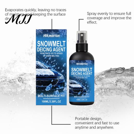Outdoor Glass De Icer Car Windshield De-Icer Spray, 100ml Winter Window Snow Melting Agent for Auto Mirrors Portable Liquid And Metal Surfaces,