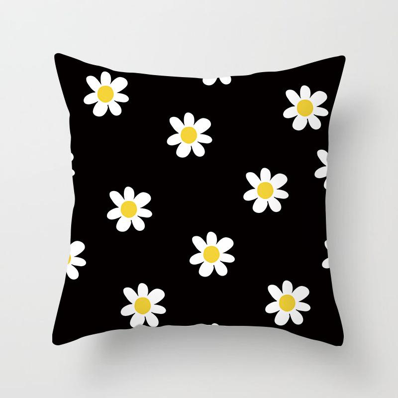 

Летняя свежесть Наволочка с маленькими цветами Гостиная Диван Спальня Офис Спинка Односторонняя Короткий вельвет Простая наволочка 45 * 45CM