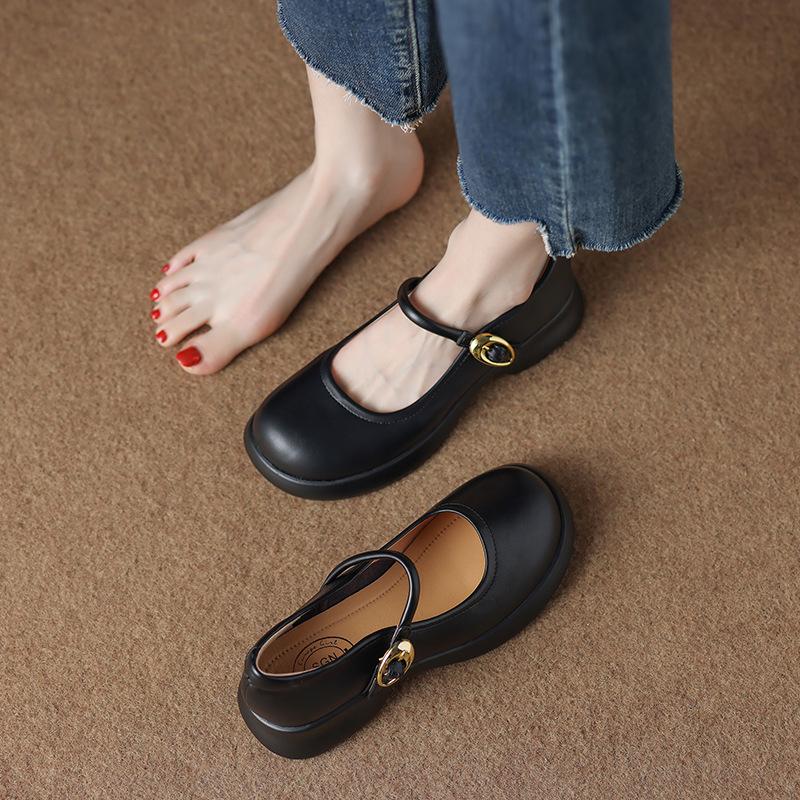 711-1 Super soft and versatile not tired feet single shoes 2025 new shallow mouth shoes soft sole Mary Jane small leather shoes