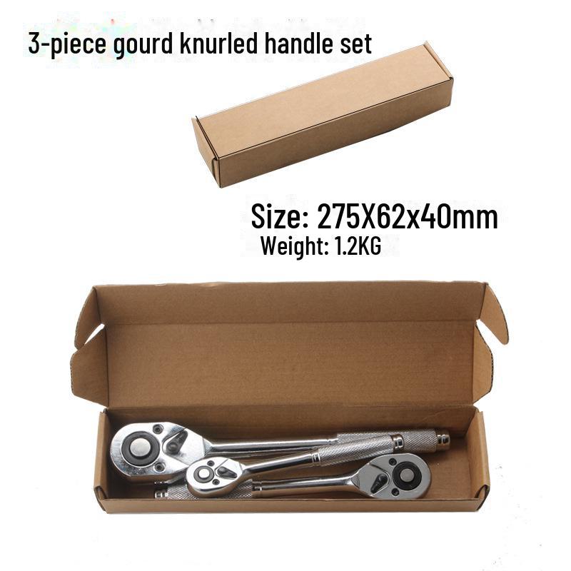 

Набор гаечных ключей с храповым механизмом Gourd Handle на 24 зуба – большие, средние и маленькие головки для авторемонта