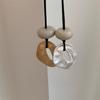 Adjustable Irregular Hollow Matte Color Oval Stone Pendant Necklace Clavicle Chain Neckchain Choker Unisex Accessory