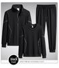 Men's Plus Size Spring Cotton Sportswear: Casual, Breathable Three-Piece Set with Running Cardigan and Round Neck