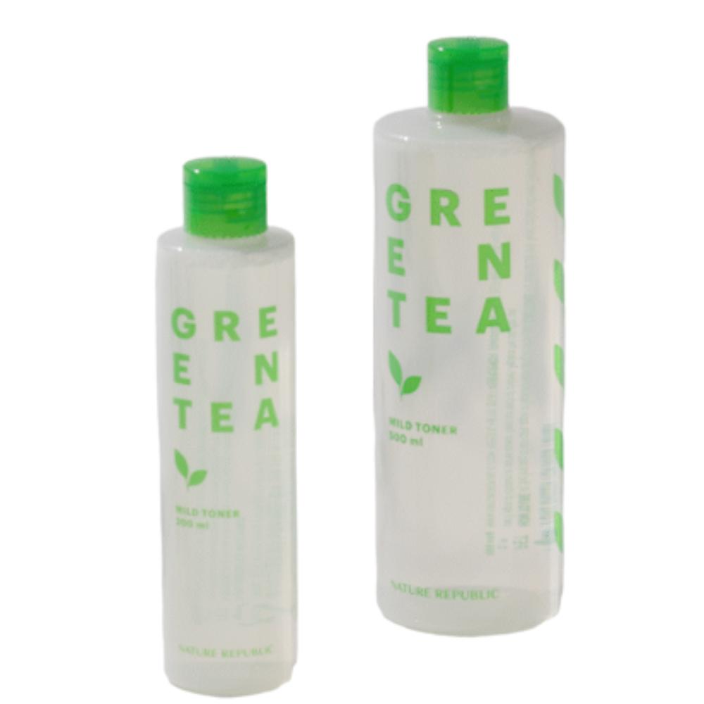 

NATURE REPUBLIC Ніжний тонік з водою зеленого чаю Великий набір 500 мл + 200 мл Велика ємність Зволожуючий тонік для обличчя для заспокоєння та маски для шкіри