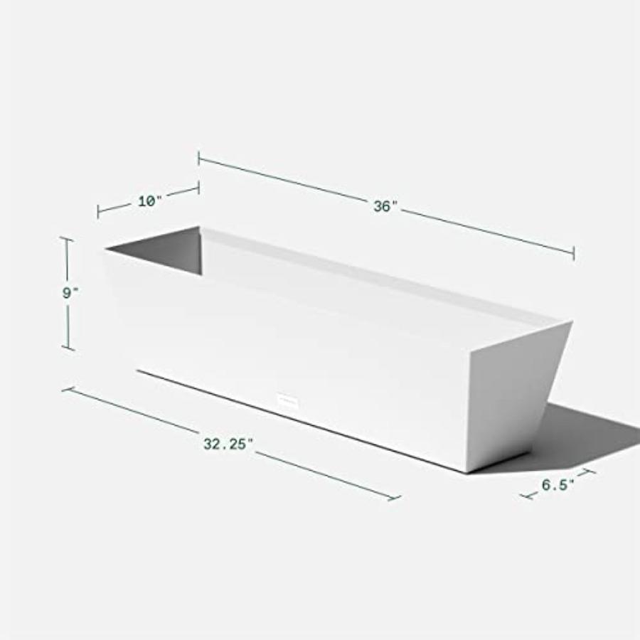 Pure Series Long Rectangular Window Box Planter for Indoor Outdoor Windowsill Balcony Durable All-Weather Planter with Drainage