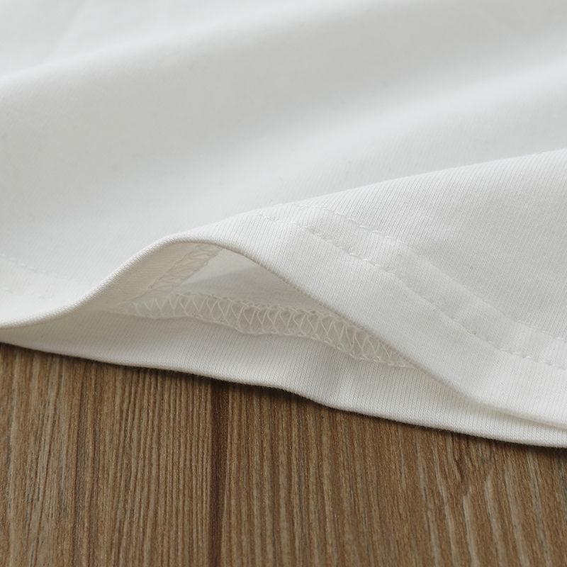 Girls' White Lace Trim T-shirt with Turn-down Collar - Autumn Style