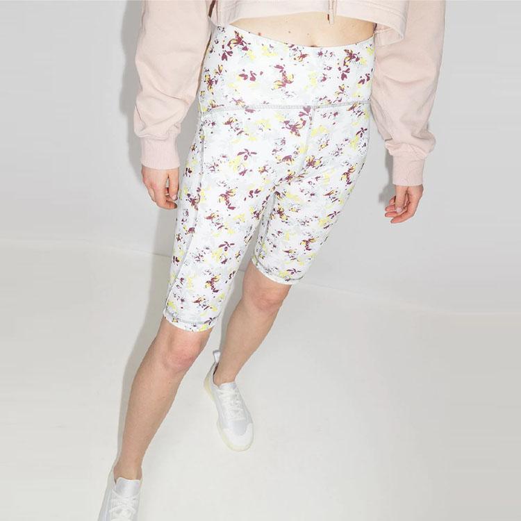 Adidas Floral Print High-Waisted Casual Shorts Women Shorts GL5829