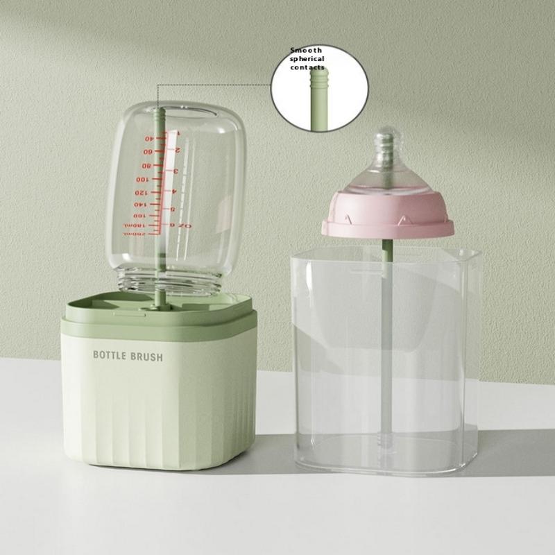 6-in-1 Silikonflaschenbürsten-Set Reise-Abtropfgestell Reinigungsstrohhalm Multifunktion Langer Griff Babyflaschenbürste