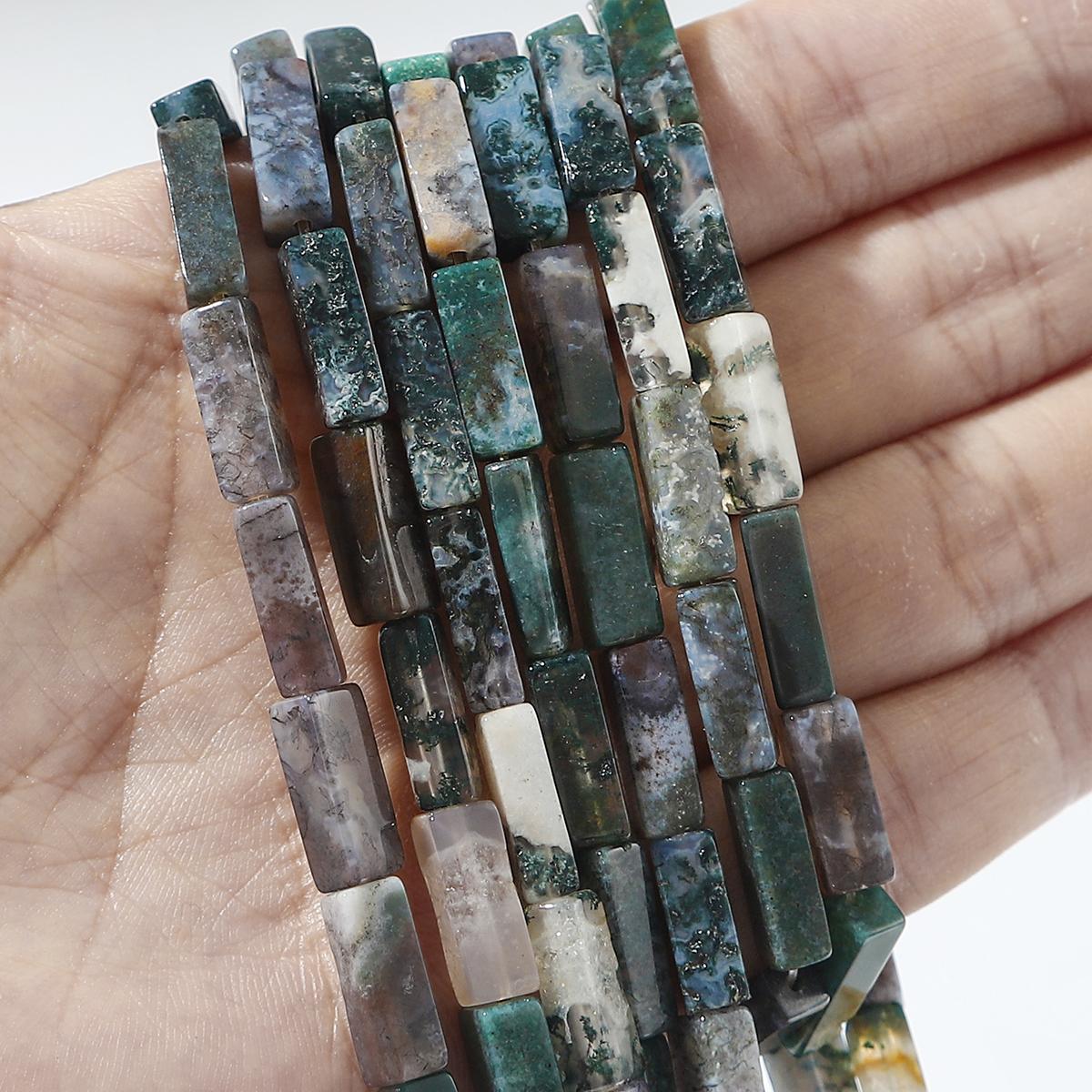 

30 шт. Бусины из натурального камня, квадратные бусины-трубочки, агат, тигровый глаз, аметист, разделительные бусины для изготовления украшений, DIY браслет, ожерелье, серьги (40см) Indian Agate