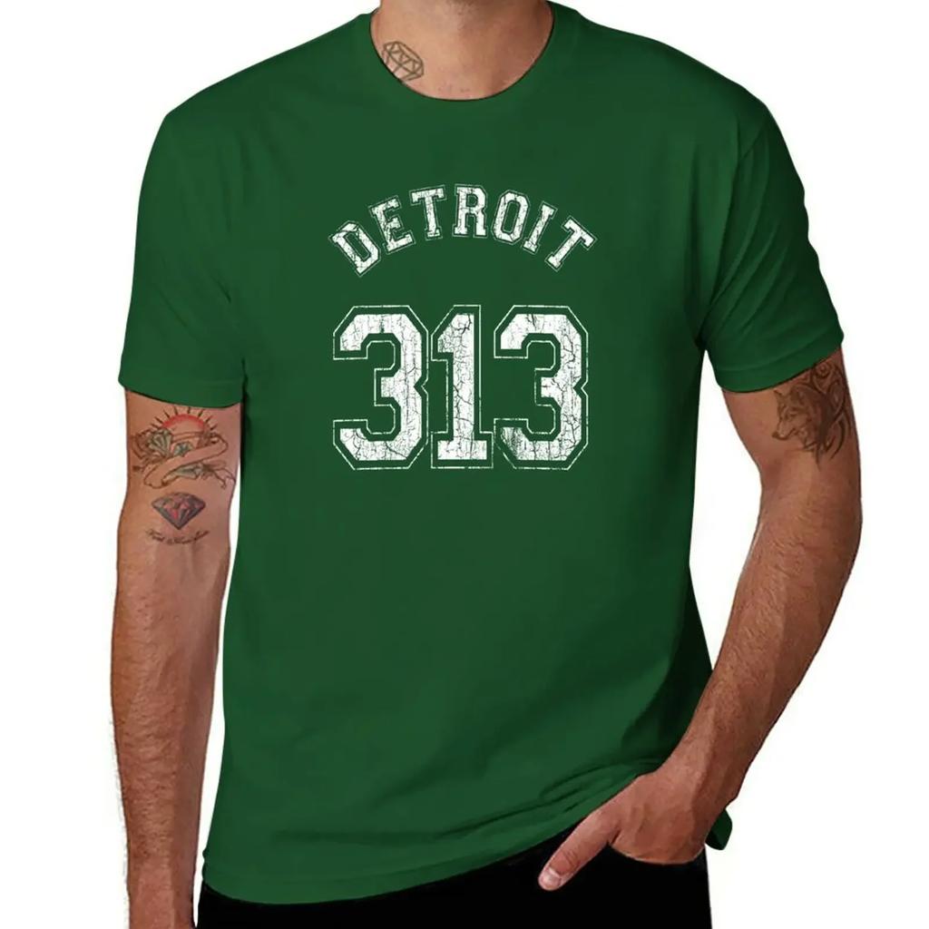 Detroit 313 T-Shirt korean fashion boys whites mens t shirts casual stylish