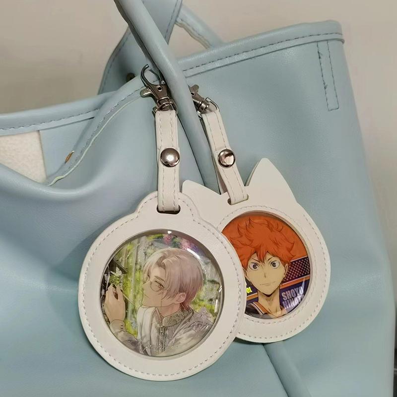 Transparent Card Holder Cute Badge Storage Cover Photocard Holder Protection Idol Card Storage Bag Pendant Student Stationery